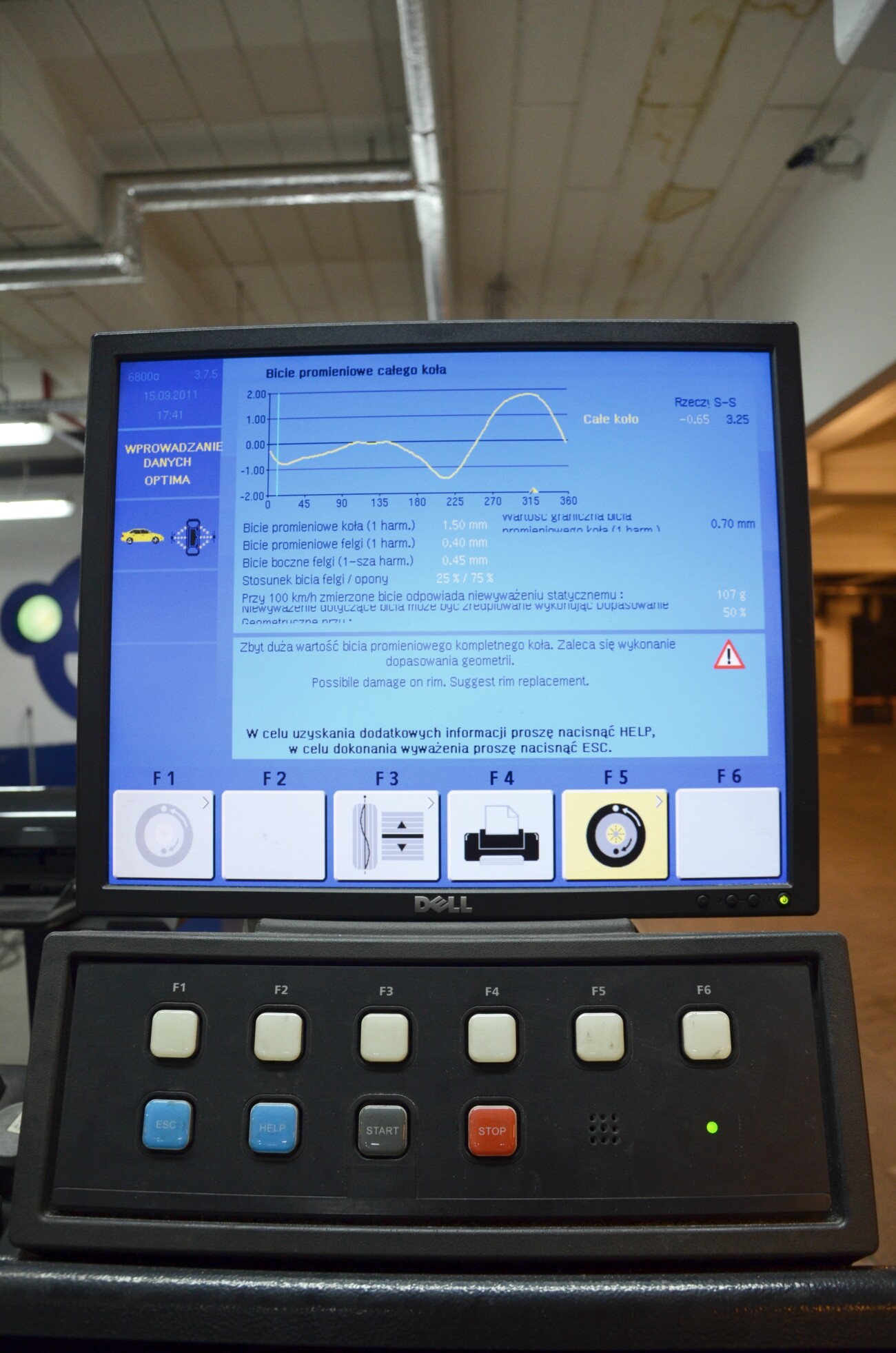 Wyważarka Hoffman Optima - Panel Obsługi